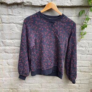 ULLA JOHNSON Navy Pullover Sweatshirt